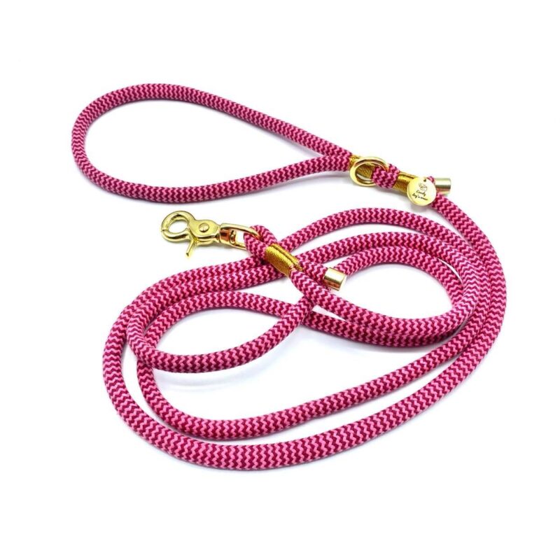 Smycz Zigzag Maroon Pink