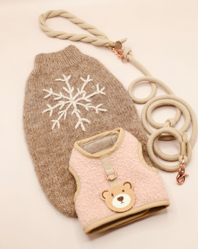 Szelki-kamizelka Boucle Powder Pink - obrazek 4