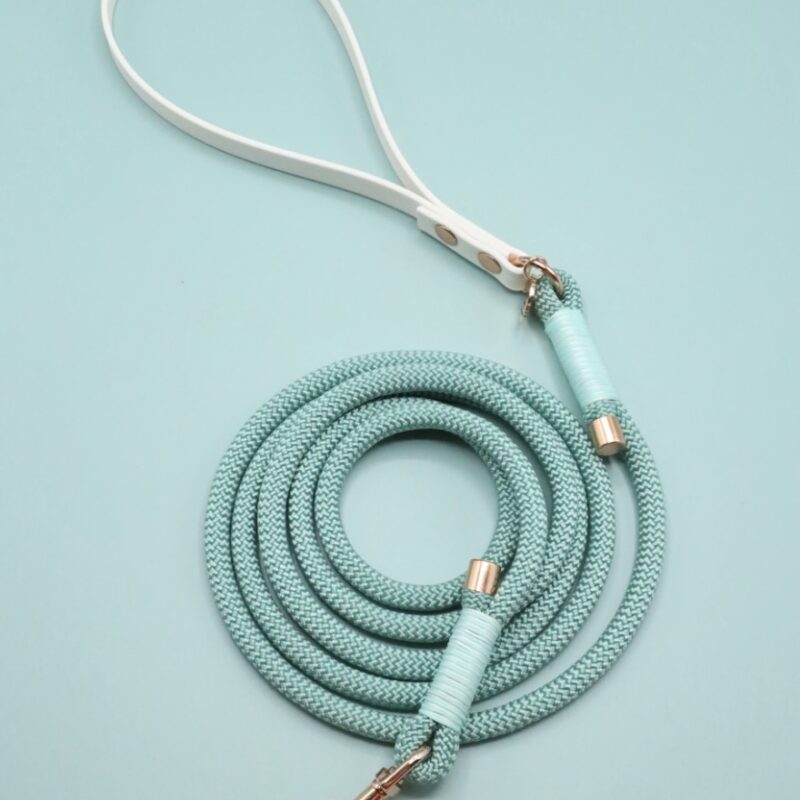 smycz miejska Mint White