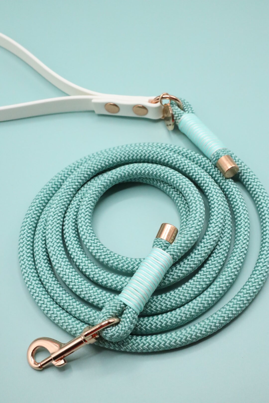 smycz miejska Mint White