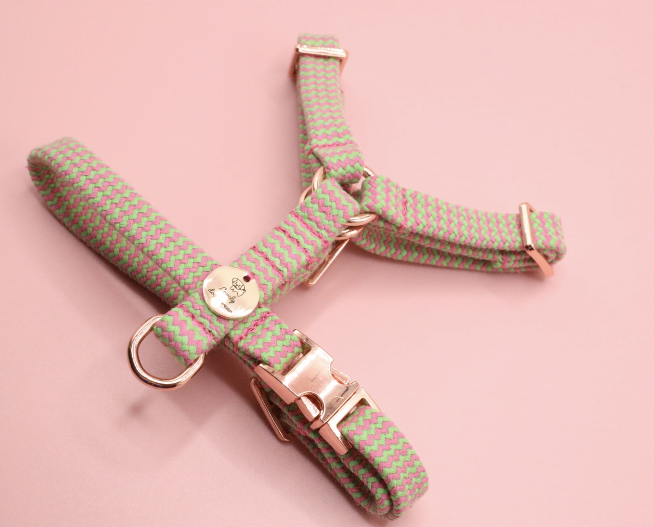 Szelki Zigzag Pink Green - obrazek 3