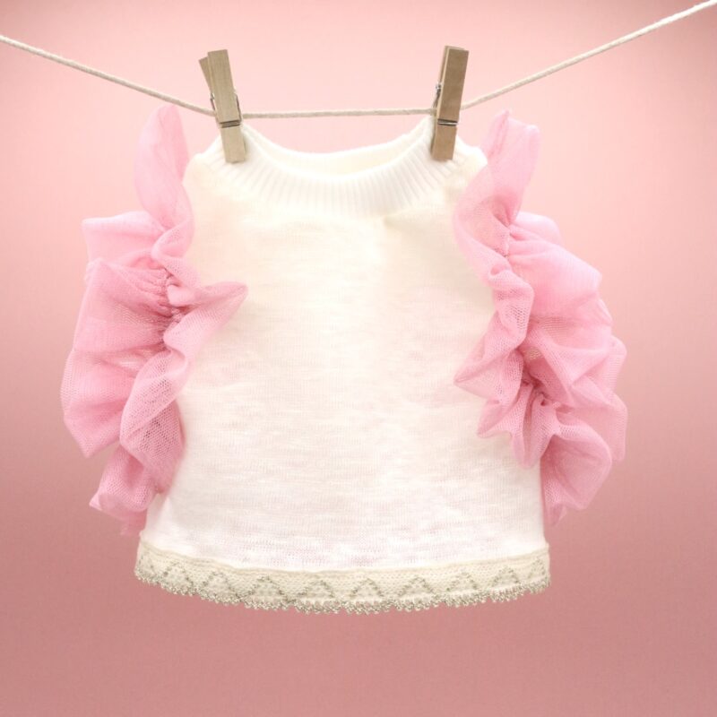 Bluzka Short  Linen Ecru Pink