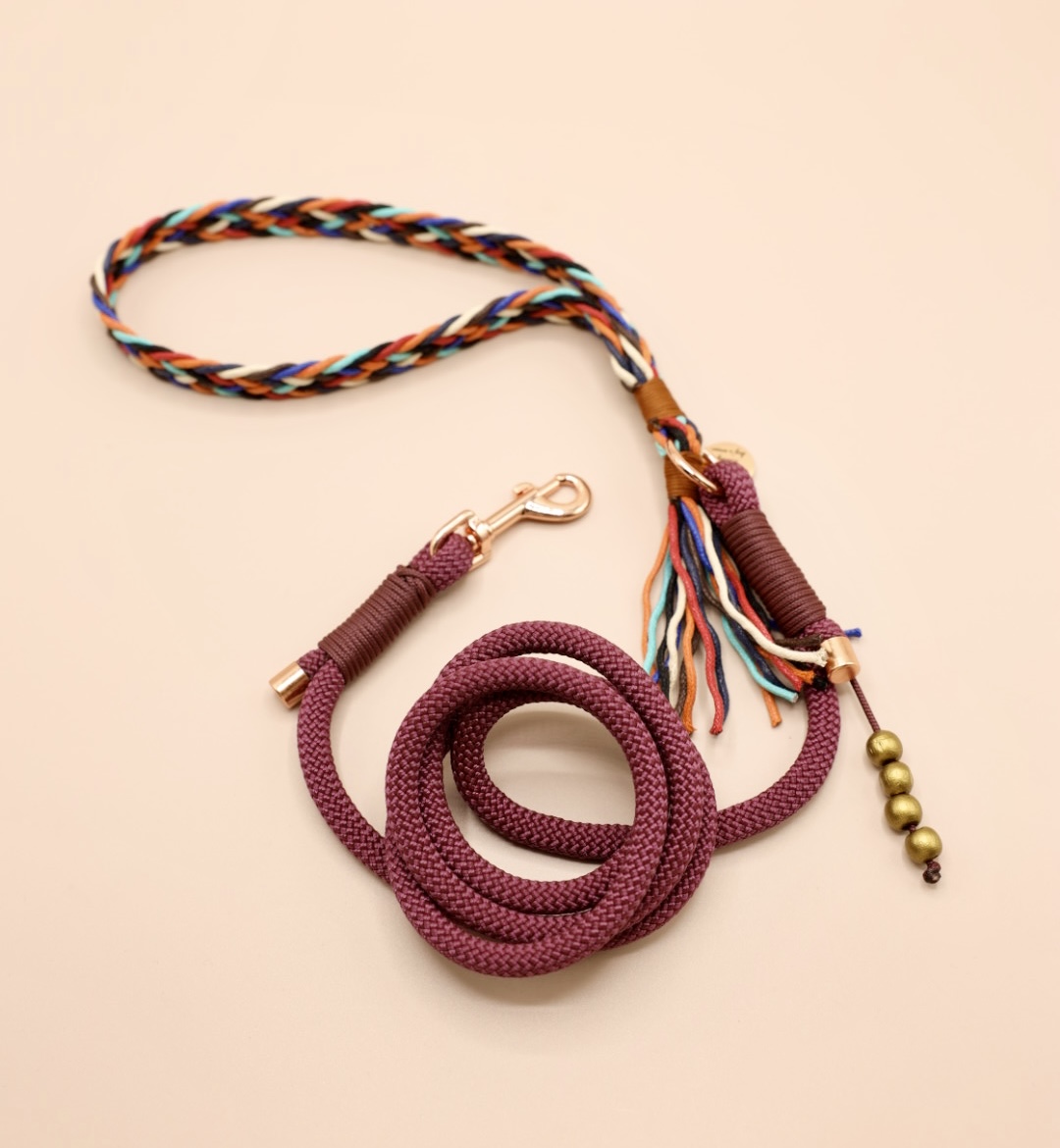 smycz miejska Eggplant Boho - obrazek 3