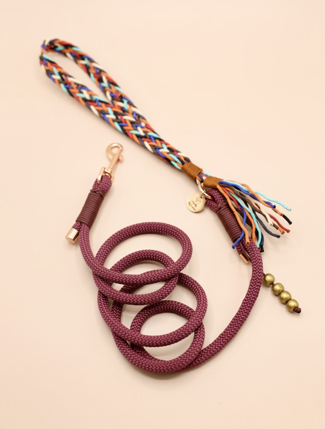 smycz miejska Eggplant Boho