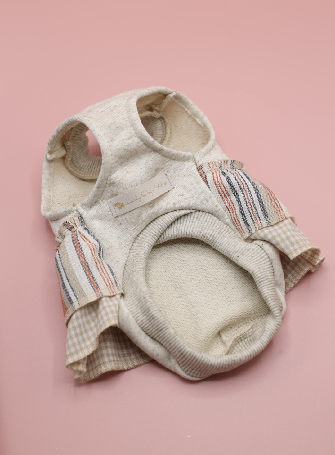 Bluzka, sukienka Beige Striped - obrazek 4