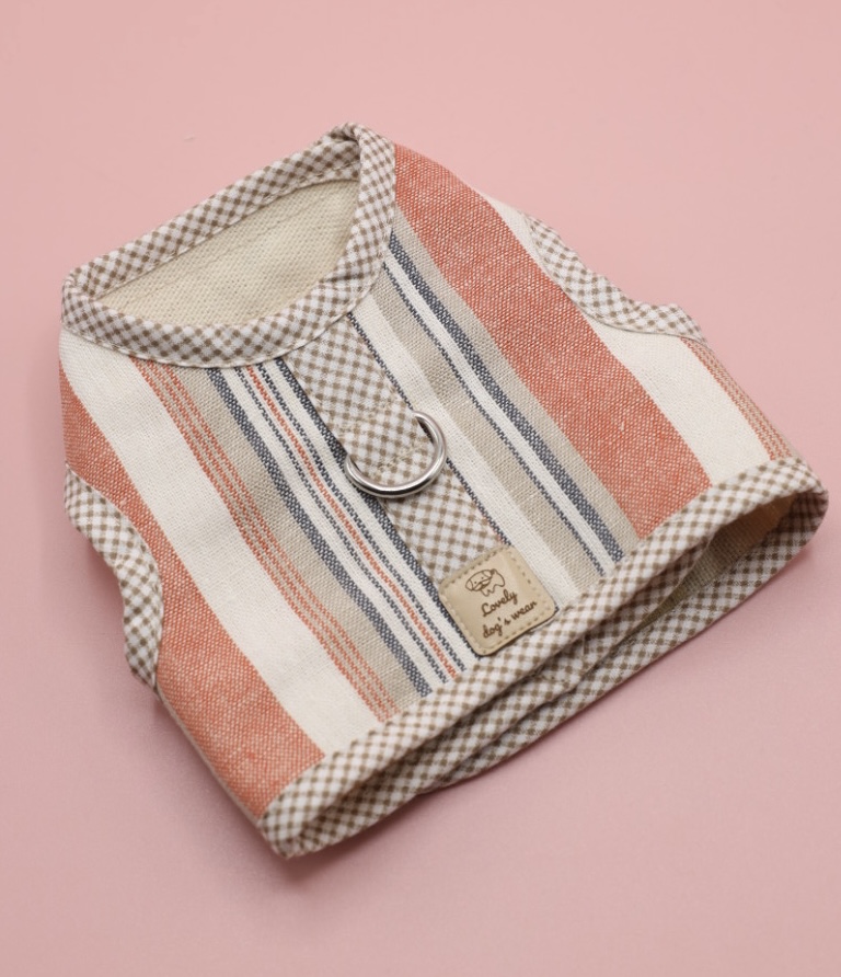 Szelki-kamizelka Linen Beige Striped - obrazek 3