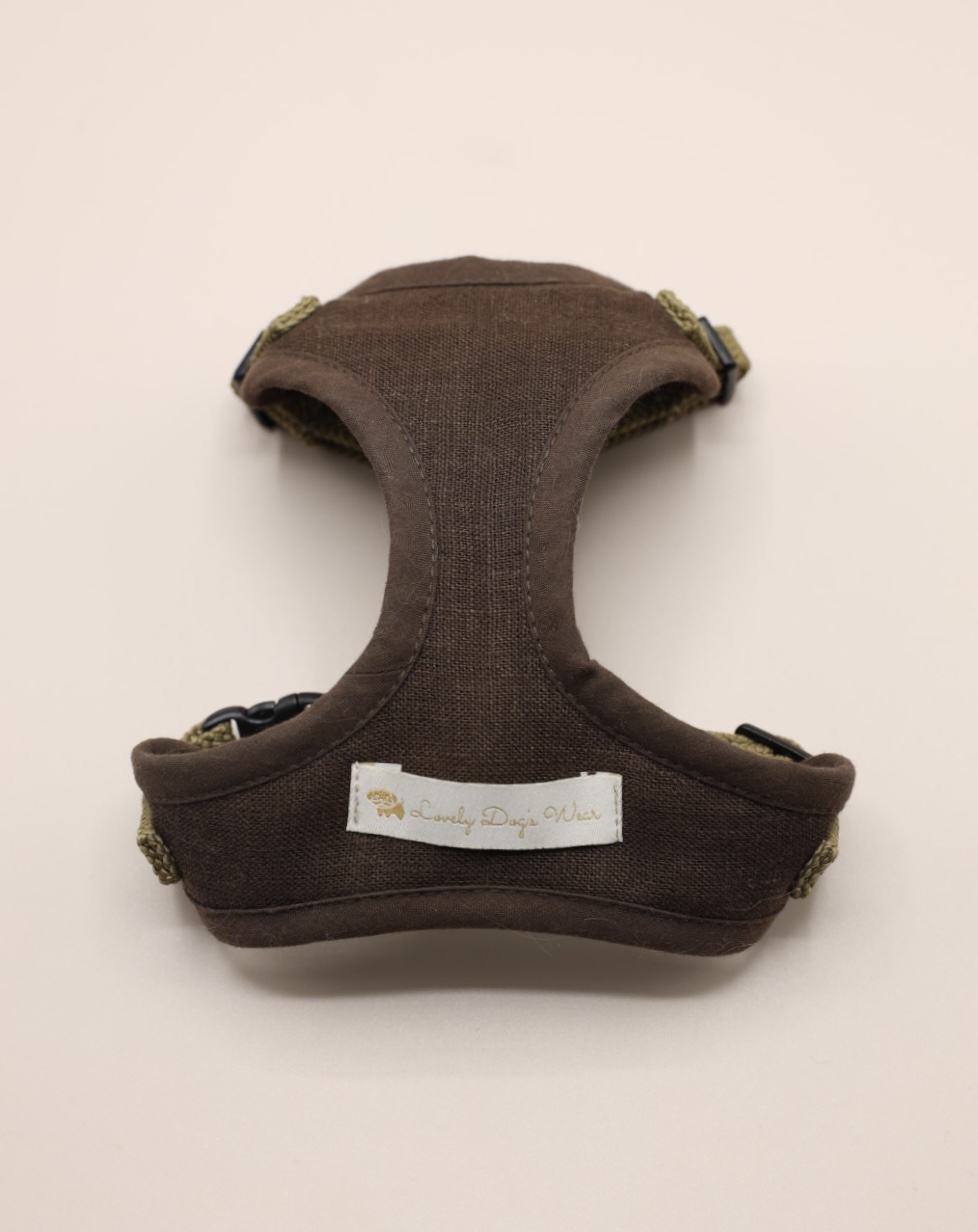 Szelki bezuciskowe Linen Chocolate Olive - obrazek 3