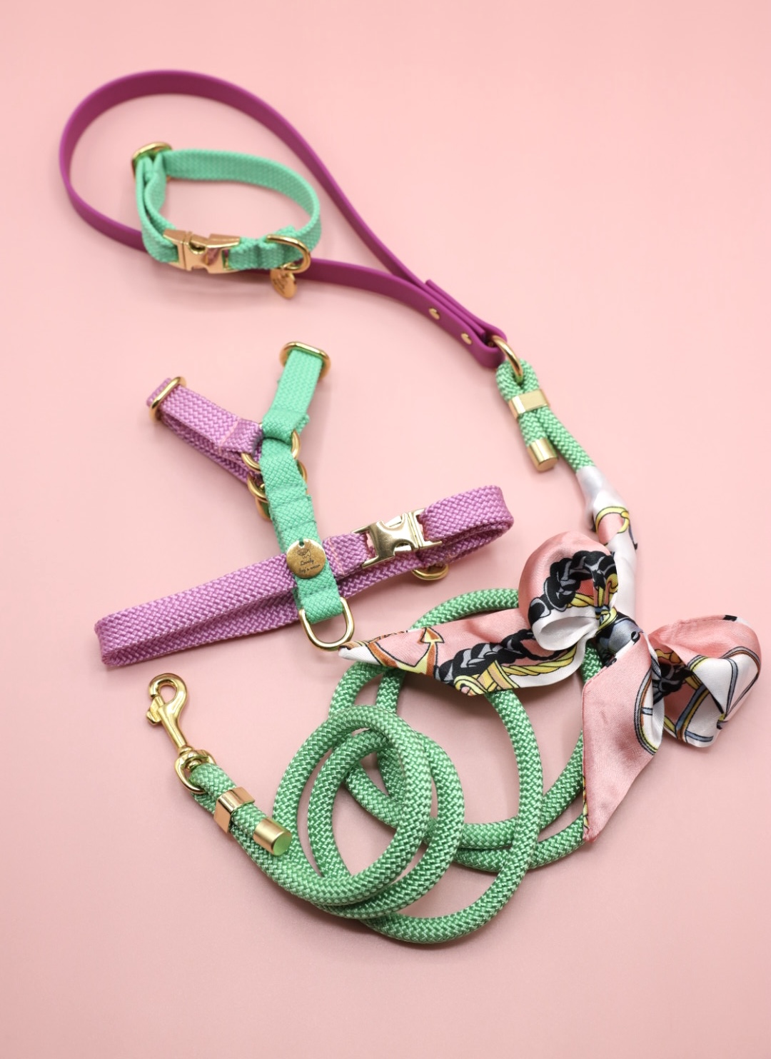 smycz miejska Pink Green - obrazek 5
