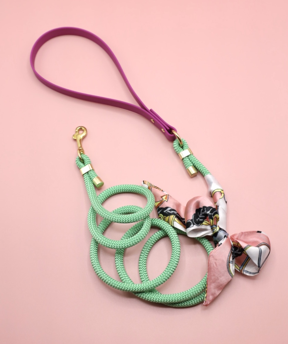 smycz miejska Pink Green