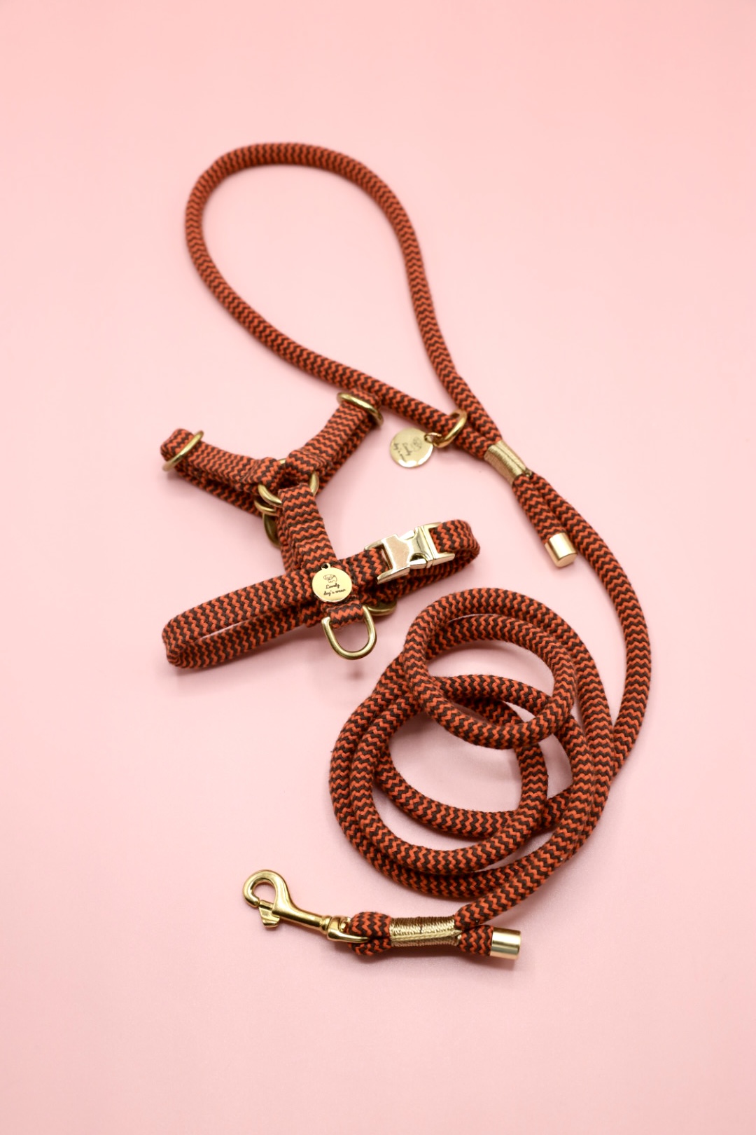Smycz Zigzag Chocolate& Rust - obrazek 5