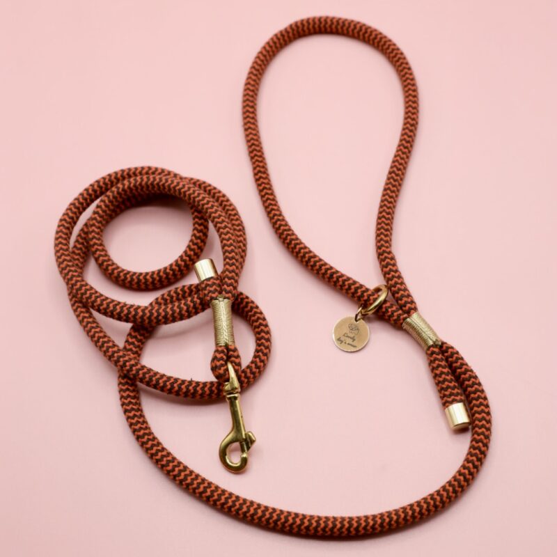 Smycz Zigzag Chocolate& Rust