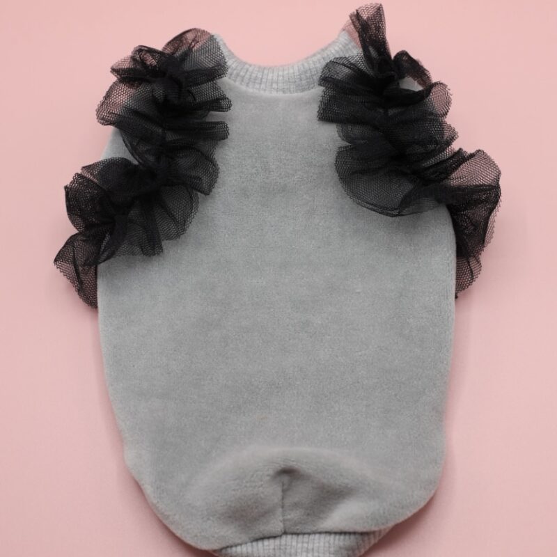 Bluzka Velvet Gray Black