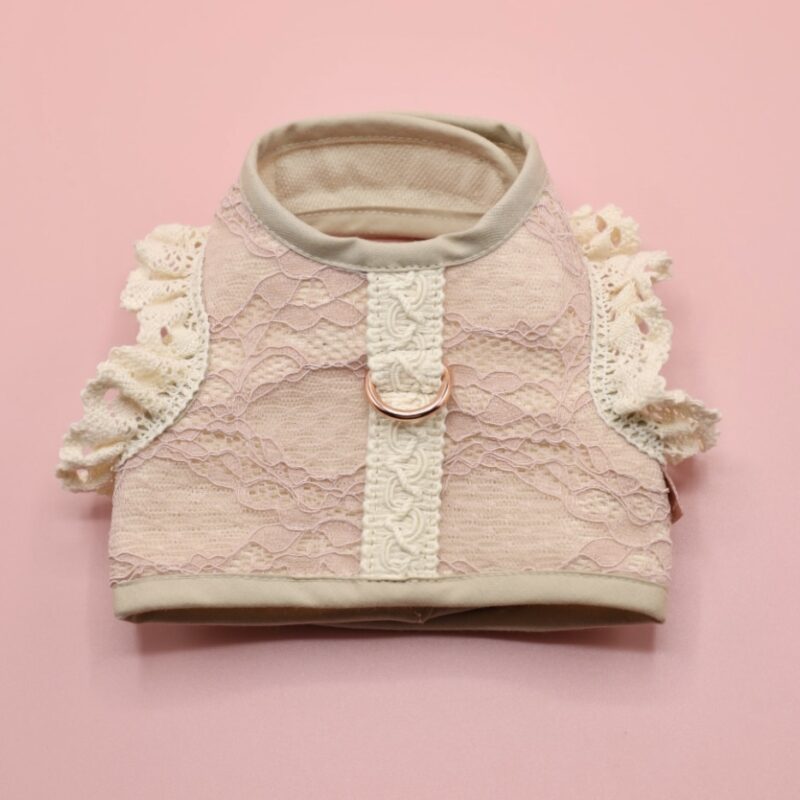 Szelki-kamizelka powder pink lace